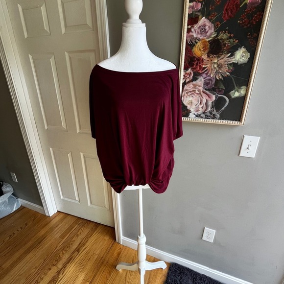 Burgundy Flowy Boho Top M No Tags - Picture 1 of 4